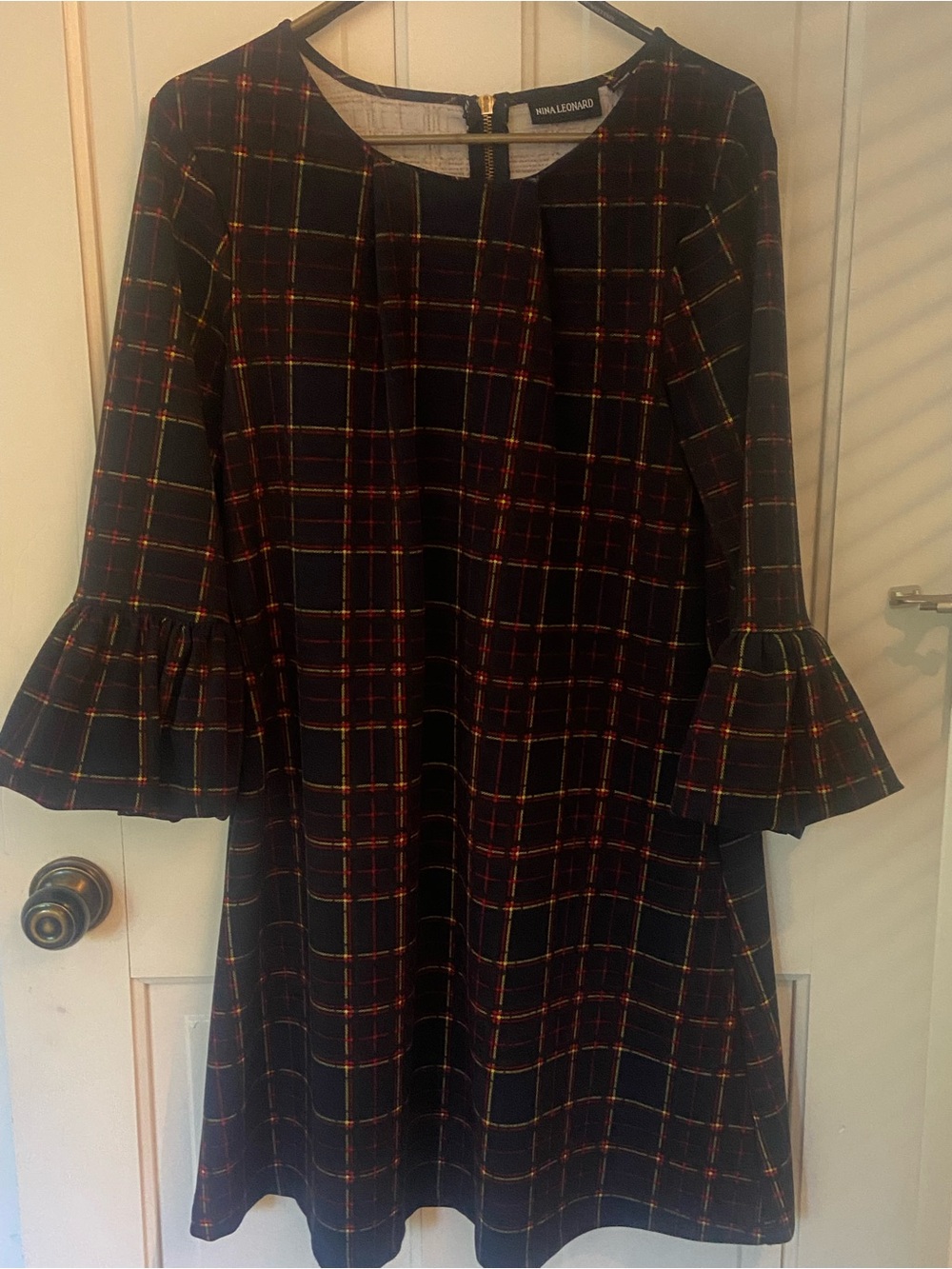 Long Sleeve Navy Nina Leonard Dress